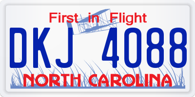 NC license plate DKJ4088