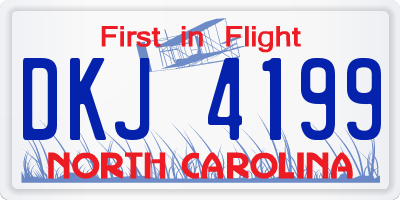 NC license plate DKJ4199
