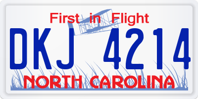 NC license plate DKJ4214