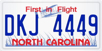 NC license plate DKJ4449