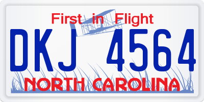NC license plate DKJ4564