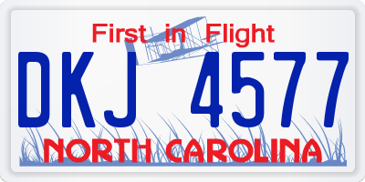 NC license plate DKJ4577