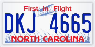 NC license plate DKJ4665