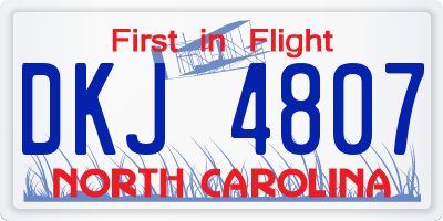 NC license plate DKJ4807