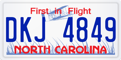 NC license plate DKJ4849
