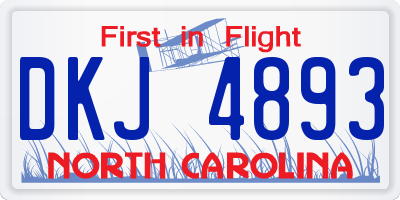 NC license plate DKJ4893