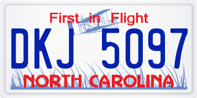 NC license plate DKJ5097