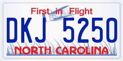 NC license plate DKJ5250