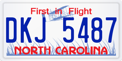 NC license plate DKJ5487