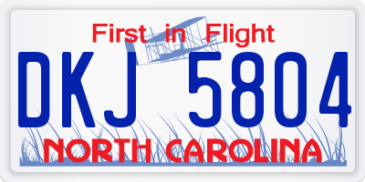 NC license plate DKJ5804