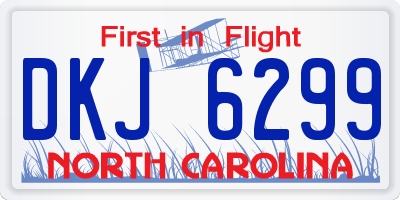 NC license plate DKJ6299