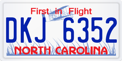 NC license plate DKJ6352