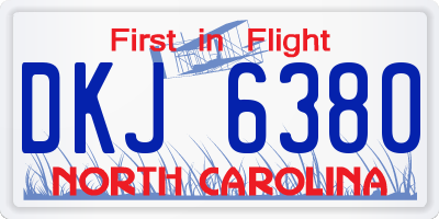 NC license plate DKJ6380