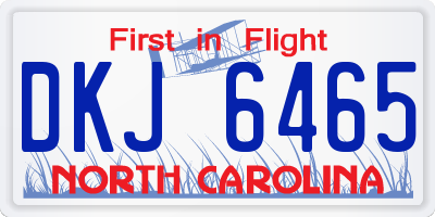 NC license plate DKJ6465