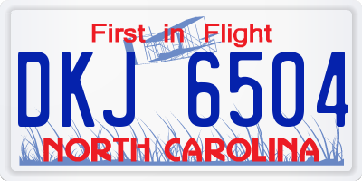 NC license plate DKJ6504