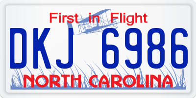 NC license plate DKJ6986