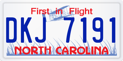 NC license plate DKJ7191