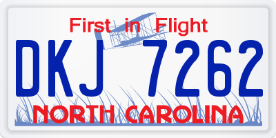 NC license plate DKJ7262