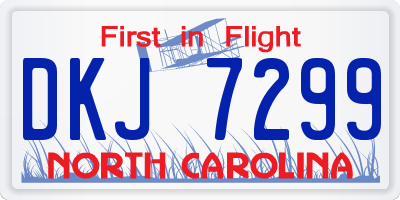 NC license plate DKJ7299