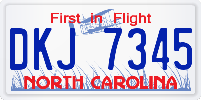 NC license plate DKJ7345