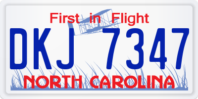NC license plate DKJ7347