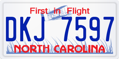 NC license plate DKJ7597