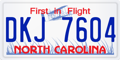 NC license plate DKJ7604