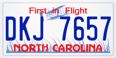 NC license plate DKJ7657