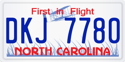 NC license plate DKJ7780