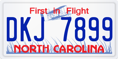 NC license plate DKJ7899