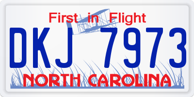 NC license plate DKJ7973