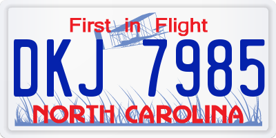 NC license plate DKJ7985