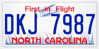 NC license plate DKJ7987
