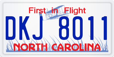 NC license plate DKJ8011