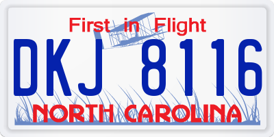 NC license plate DKJ8116