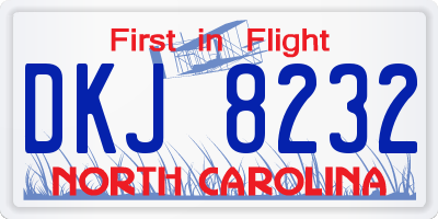 NC license plate DKJ8232