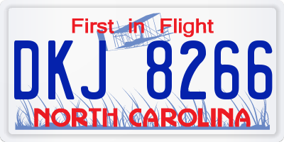 NC license plate DKJ8266