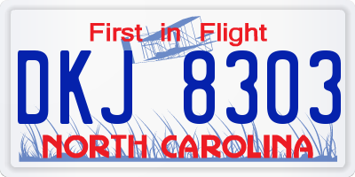 NC license plate DKJ8303
