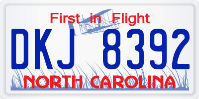 NC license plate DKJ8392