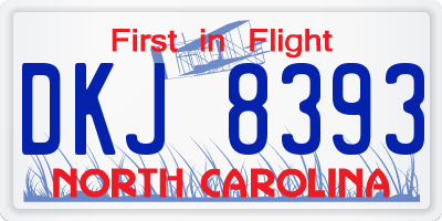 NC license plate DKJ8393