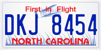 NC license plate DKJ8454