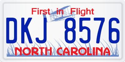 NC license plate DKJ8576