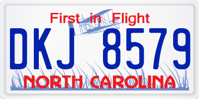NC license plate DKJ8579