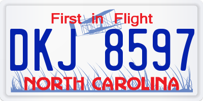 NC license plate DKJ8597