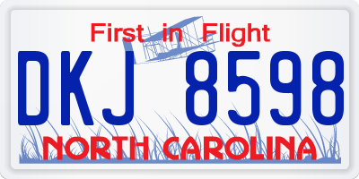 NC license plate DKJ8598