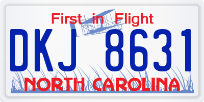 NC license plate DKJ8631