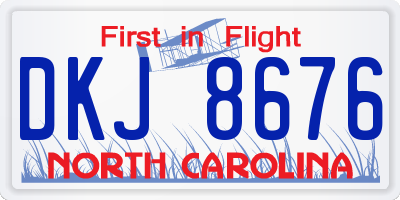 NC license plate DKJ8676