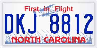 NC license plate DKJ8812