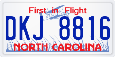 NC license plate DKJ8816