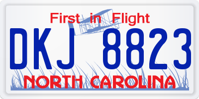 NC license plate DKJ8823
